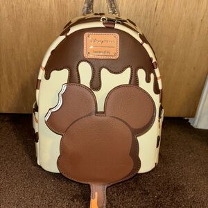LOUNGEFLY DISNEY PARKS NWT MICKEY ICE CREAM CHOCOLATE BAR BACKPACK SCENTED
